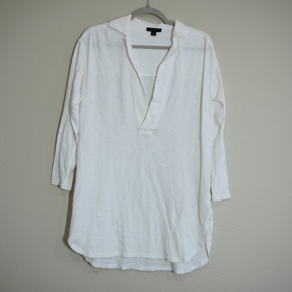 J. Crew Women's Size XS Gauzy Slub Cotton Tunic Top Layering Beach Resort Casual